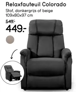 Leen Bakker Relaxfauteuil Colorado aanbieding