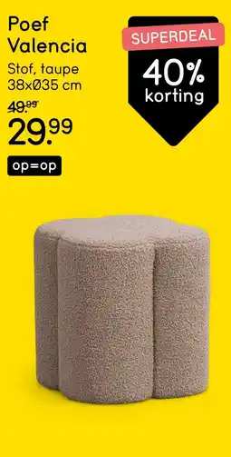 Leen Bakker Poef Valencia aanbieding