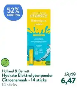 Holland & Barrett Hydrate Elektrolytenpoeder Citroensmaak - 14 sticks aanbieding