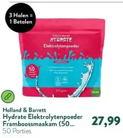 Holland & Barrett Hydrate Elektrolytenpoeder Framboossmaakam (50 porties) aanbieding