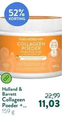 Holland & Barrett Collageen Poeder + Vitamine C & Biotine aanbieding
