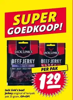 Nettorama Jack Link's beef jerkey original of teriyaki aanbieding