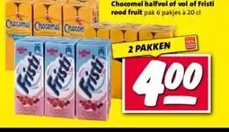 Nettorama Chocomel halfvol of vol of Fristi rood fruit pak aanbieding