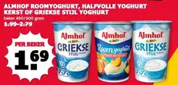 MCD Supermarkt ALMHOF ROOMYOGHURT, HALFVOLLE YOGHURT KERST OF GRIEKSE STIJL YOGHURT aanbieding