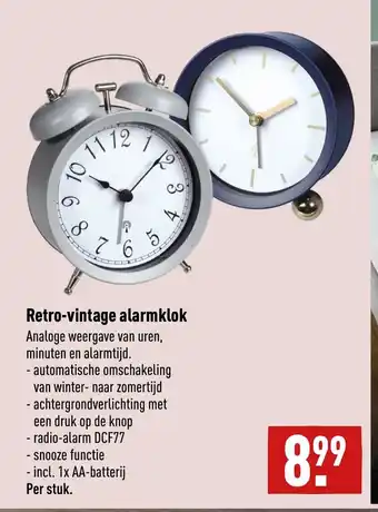 ALDI Retro-vintage alarmklok per stuk aanbieding