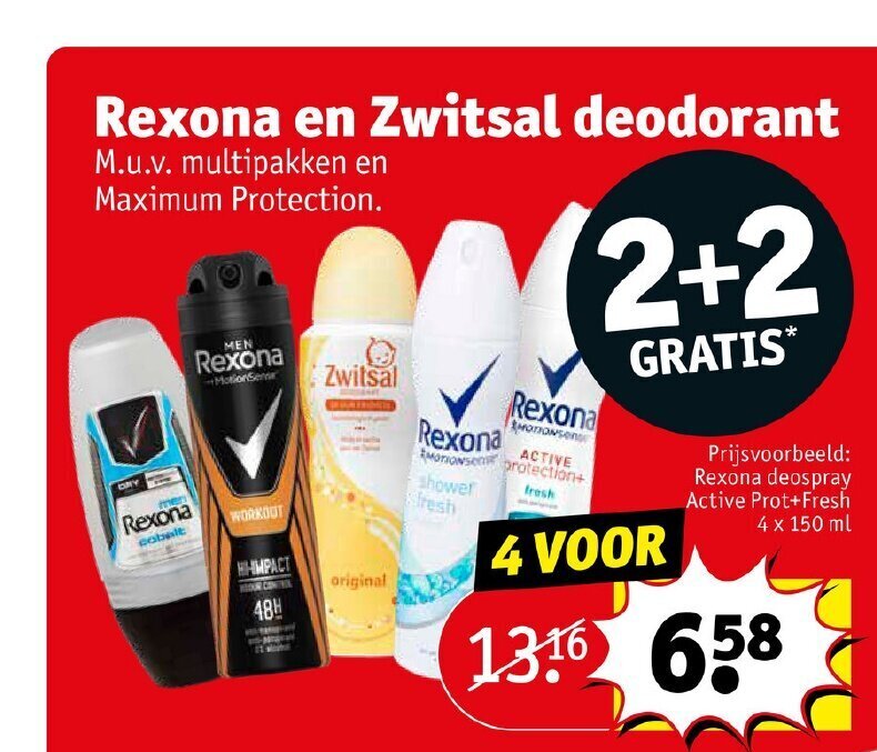 Rexona en zwitsal deodorant aanbieding bij Kruidvat