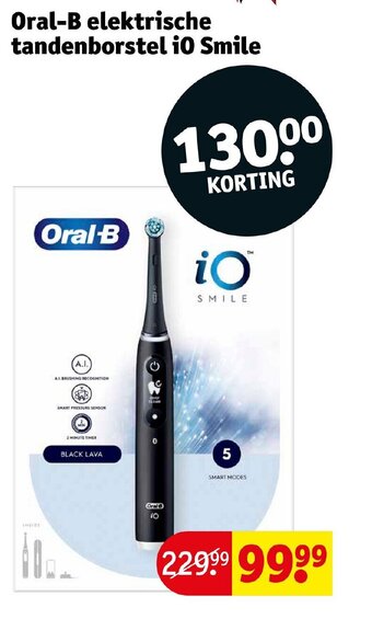 Kruidvat Oral-b elektrische tandenborstel i0 smile aanbieding