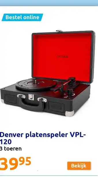 Action Denver platenspeler VPL- 120 aanbieding