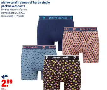 Makro pierre cardin dames of heren single pack boxershorts aanbieding