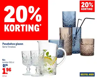 Makro Pasabahce glazen Serie Timeless aanbieding