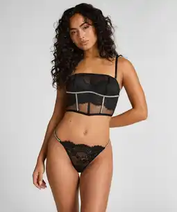 Hunkemoller Hunkemöller Hoog uitgesneden string Odette Zwart aanbieding