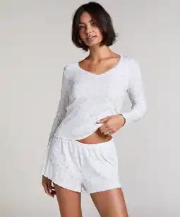 Hunkemoller Hunkemöller Pyjamaset Rib Blauw aanbieding