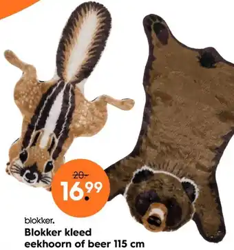 Blokker Blokker Kleed eekhoorn of beer 115cm aanbieding