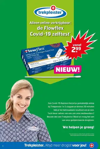 Trekpleister de Flowflex Covid-19 zelftest aanbieding