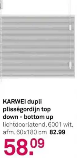 Karwei Karwei dupli plisségordijn top down-bottom up aanbieding