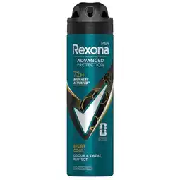 Trekpleister Rexona Men Advanced Protection Sport Cool Antitranspirant Spray aanbieding