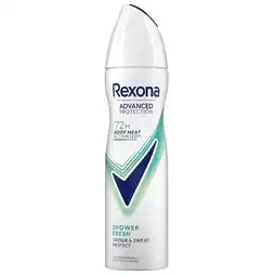 Trekpleister Rexona Women Advanced Protection Shower Fresh Antitranspirant Spray aanbieding