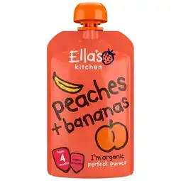 Trekpleister Ella's Kitchen 4+M Perziken En Bananen Pureehapje aanbieding