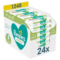 Trekpleister Pampers Sensitive 0% Plastic Babydoekjes aanbieding