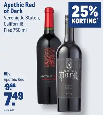 Makro Apothic Red of Dark Verenigde Staten, Californië aanbieding