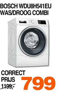 Correct Bosch WDU8H541EU was/droog combi aanbieding