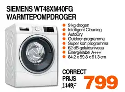 Correct Siemens WT48XM40FG warmtepompdroger aanbieding