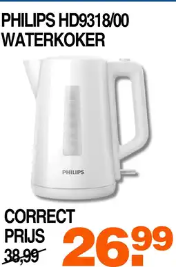 Correct Philips HD9318/00 waterkoker aanbieding