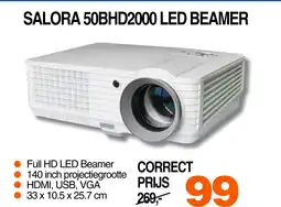 Correct Salora 50BHD2000 led beamer aanbieding