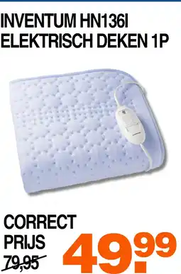 Correct Inventum HN1361 elektrisch deken 1p aanbieding