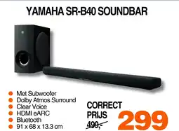Correct Yamaha SR-B40 soundbar aanbieding