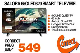 Correct Salora 65QLED320 smart televisie aanbieding