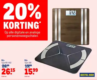 Makro Op alle digitale en analoge personenweegschalen aanbieding