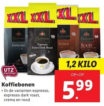 Lidl Bellarom Koffiebonen 1.2kg aanbieding