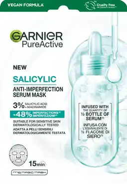 Etos Garnier PureActive Salicylic Anti-Imperfection Serum Mask 1 Stuk aanbieding