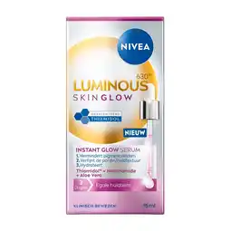 Etos NIVEA Luminous Skin Glow Instant Glow Serum 15ml aanbieding