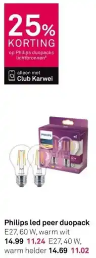 Karwei Philips led peer duopack aanbieding
