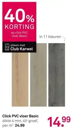 Karwei Click PVC vloer Basic aanbieding