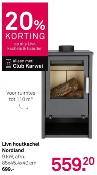Karwei Livn houtkachel Nordland aanbieding
