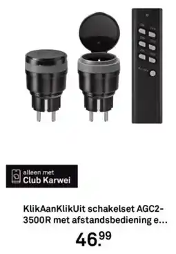 Karwei KlikAanKlikUit schakelset AGC2-3500R met afstandsbediening aanbieding