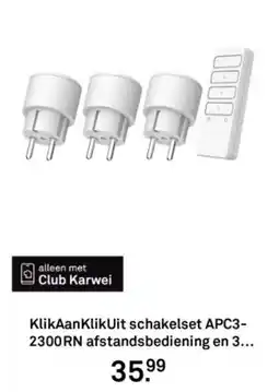 Karwei KlikAanKlikUit schakelset APC3- 2300 RN afstandsbediening en 3... aanbieding