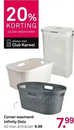 Karwei Curver wasmand Infinity Dots aanbieding