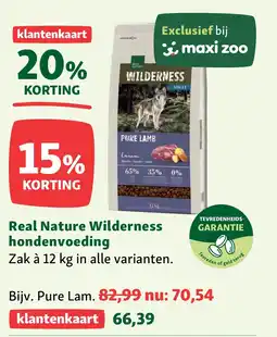 Maxi Zoo Real Nature Wilderness hondenvoeding aanbieding