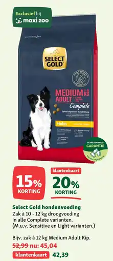 Maxi Zoo Select Gold hondenvoeding aanbieding