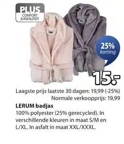 Jysk Lerum badjas aanbieding