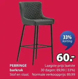 Jysk Pebringe barkruk aanbieding