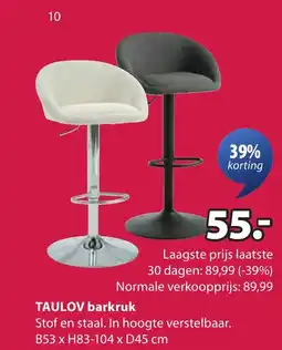 Jysk Taulov barkruk aanbieding