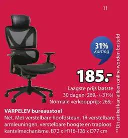 Jysk Varpelev bureaustoel aanbieding