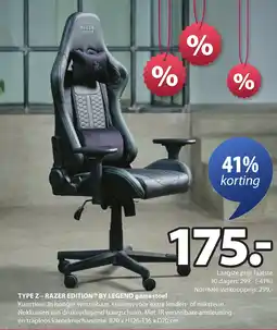 Jysk Type Z razer edition by legend gamestoel aanbieding