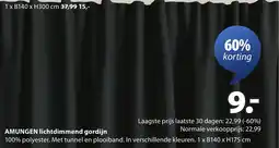 Jysk Amungen lichtdimmend gordijn aanbieding
