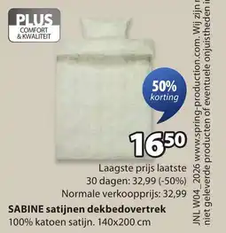 Jysk Sabine satijnen dekbedovertrek aanbieding
